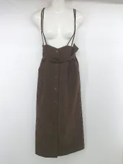 ◇ ◎ mysty woman ミスティウーマン フロントボタン ロング キャミソール ワンピース サイズF ブラウン系 レディース E  【1306050028032】のサムネイル