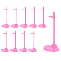 【特価セール】ドール ディスプレイ アクション スタンド ベース 台座 フィギュア リカ バービー 人形 アイシー ネンドロイド wish 汎用 ピンク calm 10個