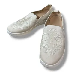 GEOX Respira ジェオックス レスピラ スリッポン 刺繍  薄茶 ベージュ beige EUR39 24.5cm相当 レディース スニーカー 靴 シューズ プラスエスW-No.377のサムネイル