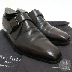 BERLUTI シングルモンク ストラップ レザーシューズ 革靴 シューキーパー・布袋付 ベルルッティ ◆送料込◆質屋-6601Y