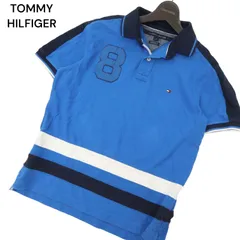TOMMY HILFIGER トミーヒルフィガー 春夏 CUSTOM FIT ロゴ刺繍★ ナンバリング 切替 半袖 ポロシャツ Sz.M　メンズ