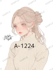 A-1224 女の子 ステッカー sticker 素材 コラージュ collage シール achashop