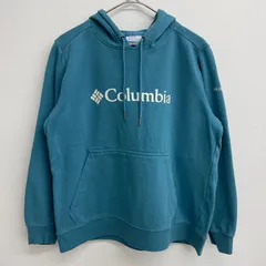 Columbia パーカー フーディ プルオーバー ビッグロゴ アクアブルー 水色【メンズL】