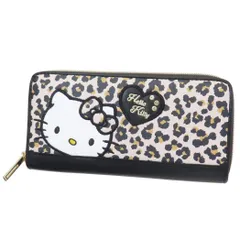 ハローキティ レディース長財布 ラウンド束入れ ラウンドファスナーロングウォレット ワッペンキティ ヒョウ柄 サンリオ サンアート プレゼント キャラクター グッズ 