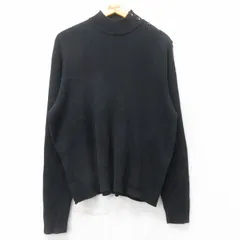 XL/古着 ラルフローレン 長袖 ブランド セーター メンズ 90s 無地 コットン モックネック 黒 ブラック spe 25sep03 中古 ニット トップス