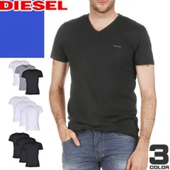 ディーゼル DIESEL Tシャツ 半袖 Vネック 3枚セット メンズ コットン 無地 大きいサイズ ブランド プレゼント 白 ホワイト 3 PACK V-NECK T-SHIRT 00SPDM 0AALW