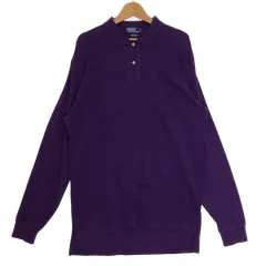 90's vintage 90年代 ヴィンテージ Polo by Ralph Lauren ポロバイラルフローレン ポニー刺繍 長袖 ポロシャツ ワンポイント刺繡 オーバーサイズ ビッグシルエット GUATEMALA製 Lサイズ パープル