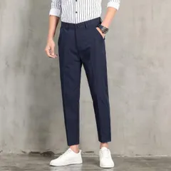 種類32：32/C：ダークグレー メンズ ファッション 服 オシャレ シンプル 大人 かっこいい 大きいサイズ ストリート 紳士服 スーツ パンツ ストレート ビジネス フォーマル フィット 九分丈 春 カジュアル