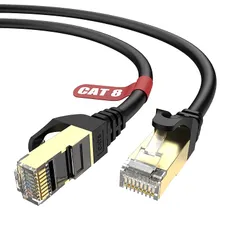Lovicool CAT8 LANケーブル 8M カテゴリー8 ランケーブル 有線lan 40Gbps/2000MHz CAT8準拠 RJ45コネクタ 高速 イーサネットケーブル PC モデム? ルーター PS3 PS4 Xbox等に対応（ブラック） 0