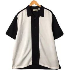 古着 CUBAVERA ツートン 半袖 オープンカラー レーヨンシャツ ボックスシャツ メンズXL相当/eaa546849