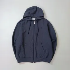 Champion チャンピオン フルジップパーカー スウェット 裏起毛 ロゴ刺繍 杢ネイビー L