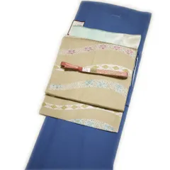 着物セット 色無地 正絹帯 ４点セット（袷：瑠璃色：Ｍ/Ｌ）卒業式 入学式 洗える色無地 名古屋帯 正絹帯揚げ 正絹帯締め 草履バッグセット 伊達衿 半衿 足袋