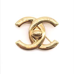 CHANEL シャネル ターンロックゴールドブローチ  ココマークヴィンテージ 刻印98P