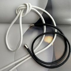 PUレザー 紐 直径約6mm 全11色 JPC0116-2    色 オフホワイト