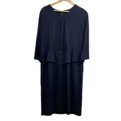 ROCHAS ロシャス　半袖ワンピース42 紺色 ROCHAS ロシャス 半袖ワンピース42 紺色 - メルカリ