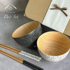 【新商品】お椀 汁椀 ペア 美空 ペア 2個セット 箸付き ブラック ホワイト 紀州塗り お箸 和食 和食器 和柄 紀州漆器 プレゼント ギフト 夫婦 敬老の日 結婚記念日 新生活 引越し 大学生 ギフトボックス ラッピング 新生活