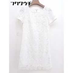 ◇ PROPORTION BODY DRESSING レース ジップアップ 半袖 ミニ ノーカラー ワンピース サイズ1 ホワイト レディース  【1111220016753】