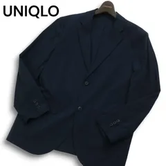 UNIQLO ユニクロ 感動ジャケット★ ウルトラライト コットンライク ストレッチ テーラード ジャケット Sz.M メンズ ネイビー