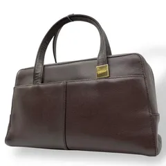 【美品】Burberry バーバリー ハンドバッグ ミニボストン レザー 本革 茶 ブラウン ノバチェック ゴールド金具 オープンポケット 自立可 上品 高級感 B4