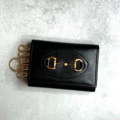 【美品】 GUCCI グッチ / ホースビット1955キーケース 6連 鍵入れ カーフレザー ブラック ゴールド HORSEBIT 1955 671785