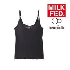 ミルクフェド 水着 ラッシュガード レディース ブラトップ キャミソール MILKFED OP BRA CAMISOLE 103252013005 カップ付き 黒 ブラック op ブランド UVカット milkfed オーシャンパシフィック キャミ ブラ