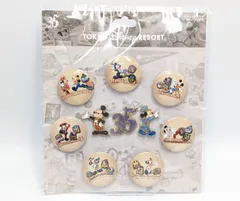 ディズニー　東京ディズニーリゾート　35周年缶バッジセット　ピンバッジ付き　ミッキー　ミニー