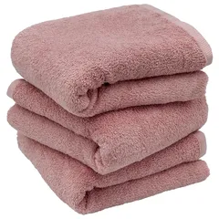 hiorie(ヒオリエ) ミニバスタオル 日本製 ホテルスタイルタオル 3枚セット ダスティピンク 50×100cm 無地 瞬間吸水 小さめ タオル セット 耐久性 綿100% 【選べる18色】 泉州タオル 1