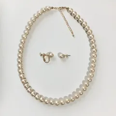 コットンパール ネックレス ピアスorイヤリング セット