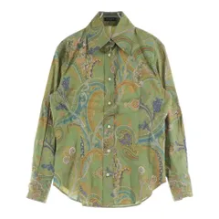 ETRO (エトロ) イタリア製 ペイズリー柄 ストレッチコットン 長袖シャツ グリーン/イエロー レディース 54-17636-5236