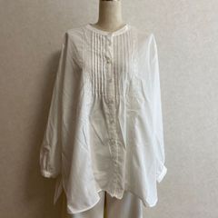Gauze# ガーゼ ピンタック ブラウス 長袖 グレージュ コットン F 