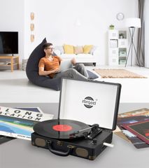 【訳アリ：箱】USBでも録再できるヴィンテージ風「レコードプレーヤー」