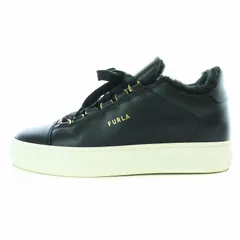 フルラ FURLA JOY SPORTY LACE UP SNEKER スニーカー レザー ファー ロゴ 37 24cm 黒 ブラック /KU ■GY30のサムネイル