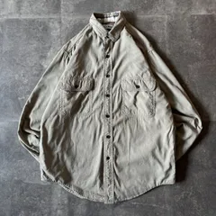 90s L.L.Bean ハリケーンシャツ フランネル裏地 カーキ M A523
