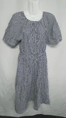 ◇ ⊂ GAP ギンガムチェック 半袖 ロング ワンピース サイズXS ブラック レディース E  【1409240067726】