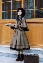 LT-467【新品】 学院風 復古 かわいい　ワンピース 可愛い lolita 森ガール コスプレ衣装 キャラクター衣装 衣装 仮装 レディース 可愛 日系女子中高生 学園祭 文化祭 雰囲気 お呼ばれ イベント 大人 舞台 新年会 