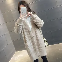 カーディガン レディース ロングカーディガン ニット 秋冬 ケーブル編み 長袖 厚手 前開き コート 可愛い きれいめ オフィス 通勤 通学 羽織り xzjhbsk#