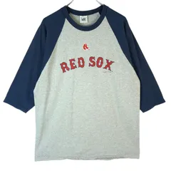 LeeSportリースポーツMLBボストン・レッドソックスRed SoxラグランTシャツロンT七分袖メジャーリーグ野球ベースボール杢グレー紺ネイビーvintageヴィンテージ40315
