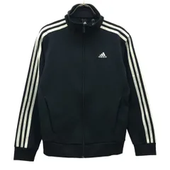 adidas アディダス ロゴ刺繍 長袖 ジップ ジャケット S ネイビー トレーニング ジャージ メンズ 古着