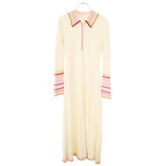 mame kurogouchi マメ クロゴウチ 22SS Multi Pattern Knitted Dress マルチパターンニットドレスワンピース MM22SS-KN043 ホワイト系 2