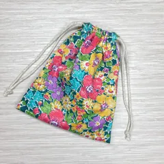 巾着袋 リバティ 花柄 カラフル 小物入れ タナローン ☆ ハンドメイド