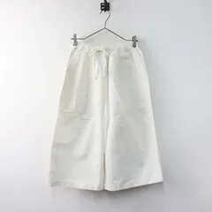 美品 トラヴァイユマニュアル TRAVAIL MANUEL コットンワイドクロップドパンツ S ホワイト/白 ボトムス カジュアル【2400014421040】