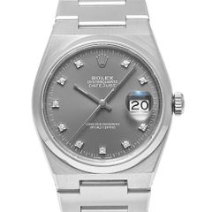 1982年前後 ROLEX オイスタークォーツ デイトジャスト 10Pダイヤモンド Ref.17000G 中古品 グレー メンズ 腕時計