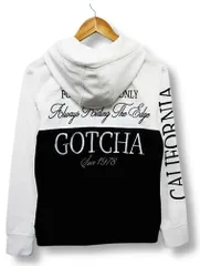 ☆◇ 【未使用】ガッチャ GOTCHA  ジップアップパーカー ジャージ ロゴ刺繍 バイカラー 白黒 メンズ Sサイズ ■管理番号L28277SSS25-241115-50-3(990)