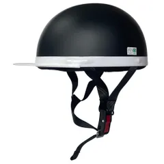 BB300 スクーター 原付 半帽 半キャップ 半ヘル SG安全規格品 マットブラック ヘルメット 白ツバ半キャップ B&Bのサムネイル