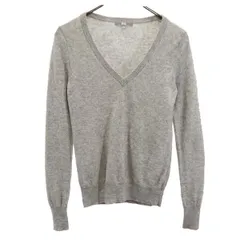 ユニクロ カシミヤ100％ 長袖 Vネック セーター S グレー系 UNIQLO ニット レディース