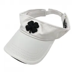 ★特価★ブラッククローバー サンバイザー 白×黒 立体ロゴ刺しゅう 額汚れ ゴルフウェア BLACK CLOVER