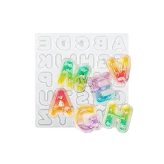 【ppシート付き】シリコンモールド アルファベット レジン モールド シャカシャカ 小タイプ (1枚型タイプ（小）) 1