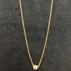 ティファニー　バイザヤード　ネックレス　1Pダイヤモンド　18金　K18　イエローゴールド　エルサ・ペレッティ