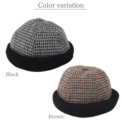 チェックリブ フィッシャーマンキャップ ロールキャップ 帽子 メンズ レディース ユニセックス fabulous【WS-20825】