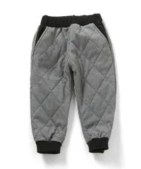 『 F.O.KIDS(エフオーキッズ) f.o』ワッフルキルトパンツ 10分丈　  80cm　90cm【キッズ・ベビー服】ボトムス ズボン　パンツ　長ズボン スウェット　キルト　グレー　ブラック　　男の子　男子　女の子　子供服　520044